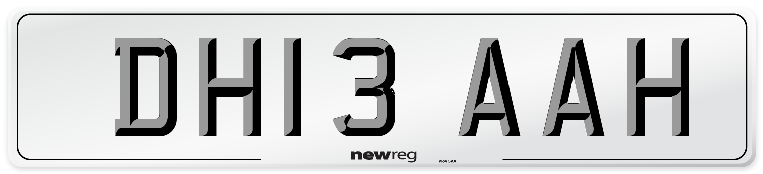 DH13 AAH Number Plate from New Reg